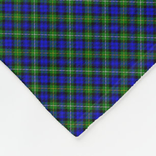 Campbell tartan blue green plaid fleece blanket