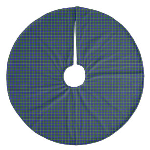 Campbell tartan blue green plaid fleece tree skirt