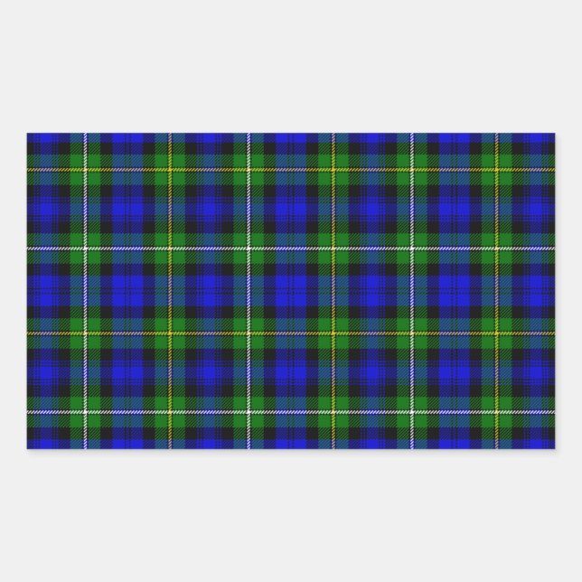 Campbell tartan blue green plaid sticker (Front)