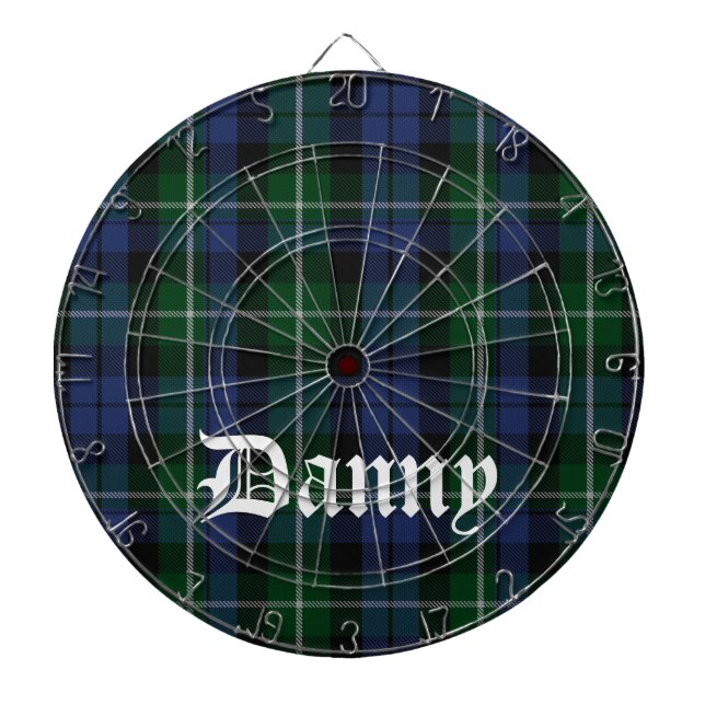 Campbell Tartan Plaid Custom Dart Board (Front)
