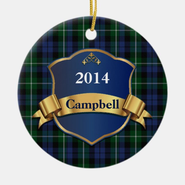Campbell Tartan Plaid Custom ornament (Front)