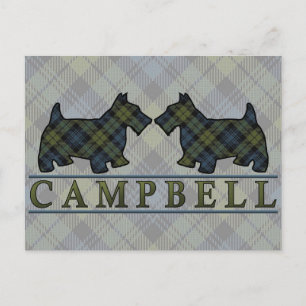 Campbell Tartan Scottie Dogs Postcard