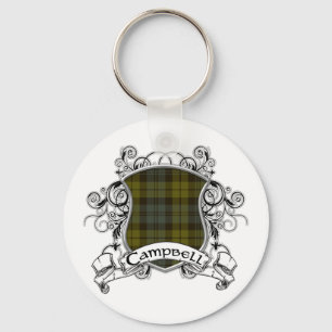 Campbell Tartan Shield Keychain