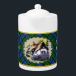 Campbell Thatched Cottage & Tartan Personalized<br><div class="desc">What a fun way to brighten up your kitchen than with this colourful Campbell thatched cottage and tartan teapot! Surrounded by thistle, the old Scottish phrase "Lang may yer lum reek" means "long may your chimney smoke". In other words, wishing someone a long and healthy life. Great for an anytime...</div>