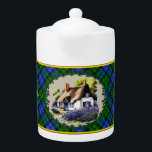 Campbell Thatched Cottage & Tartan Personalized<br><div class="desc">What a fun way to brighten up your kitchen than with this colourful Campbell thatched cottage and tartan teapot! Surrounded by thistle, the old Scottish phrase "Lang may yer lum reek" means "long may your chimney smoke". In other words, wishing someone a long and healthy life. Great for an anytime...</div>