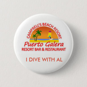 Campbell's Beach Resort, I Dive With Al 2 Inch Round Button