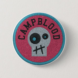 CampBlood Skully Merit Badge Button