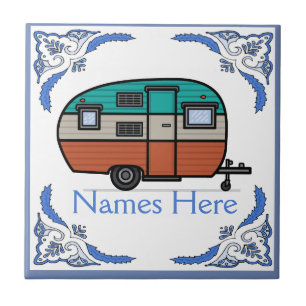 Camper,Add text Tile, Dutch Look, Personalize Tile