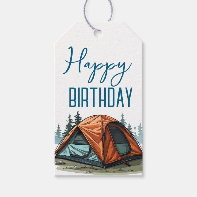 Camper Birthday  Gift Tags (Front)