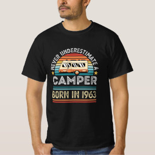 Camper born 1963 60th Birthday camping Gift T-Shirt