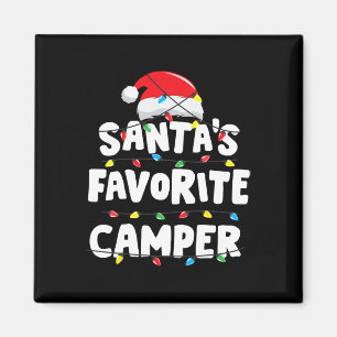 Camper Camping Christmas Santa's Favourite Funny X Magnet
