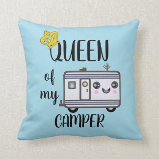 Camper Camping Funny RVing Lifestyle Pillow Blue
