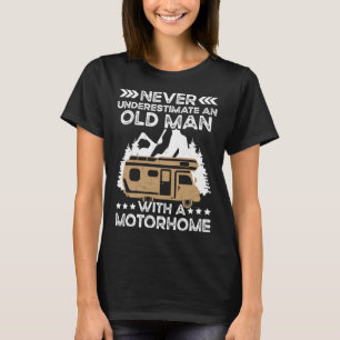 Camper  Camping Old Man With A Motorhome Travel T-Shirt