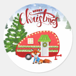 Camper Christmas Sticker