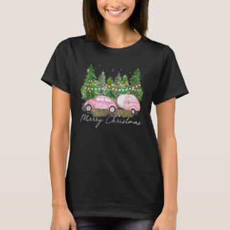 Camper Christmas Tree Lights Camping Rv Xmas Holid T-Shirt