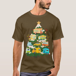 Camper Christmas Tree Vehicles Camping RVing Trail T-Shirt