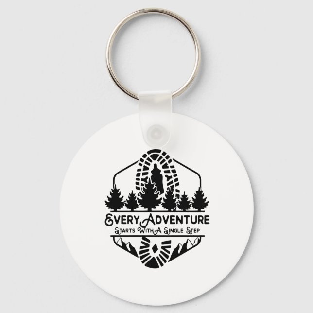 Camper Everyday Adventure Start With A Single Step Keychain (Front)
