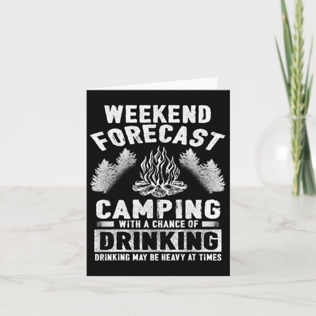 Camper Fun Weekend Forecast Camping With Chance Of Card (Front)