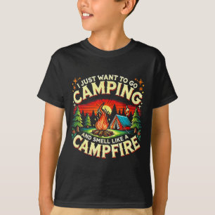 Camper Funny Cute Camng Glamng Campfire Quote Camp T-Shirt