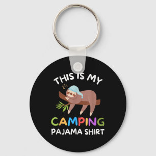 Camper Funny Sleeping Sloth This Is My Camping Paj Keychain