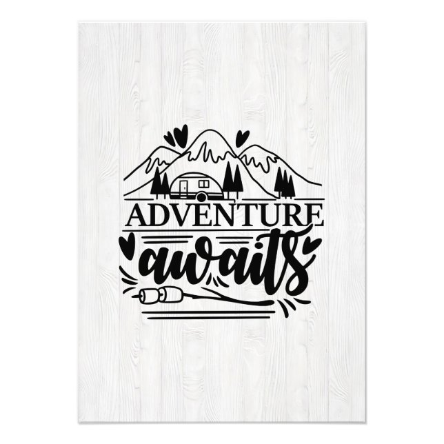 Camper Gift Adventure Awaits Photo Print (Front)