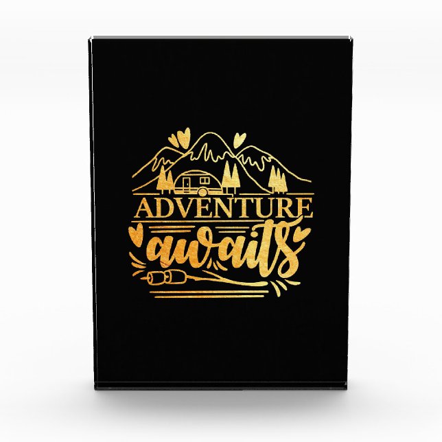 Camper Gift Adventure Is Awaits Photo Block (Front)