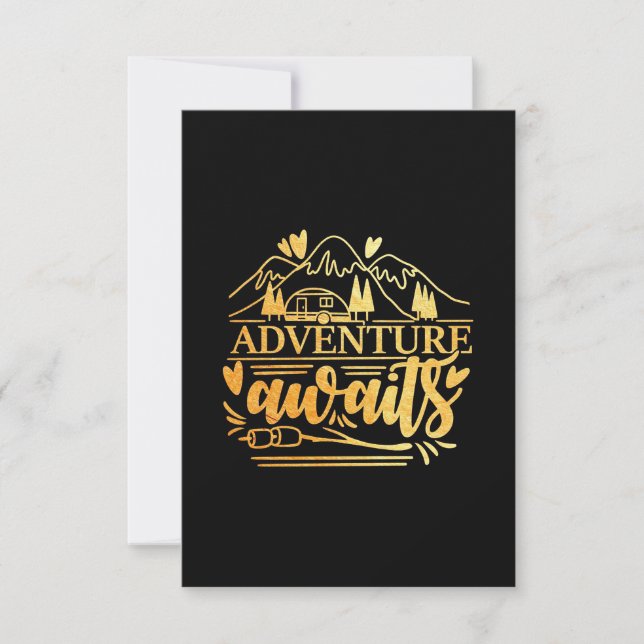 Camper Gift Adventure Is Awaits Thank You Card (Front)