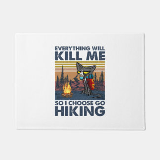 Camper Gift | Go Hiking With Cat Birthday Doormat