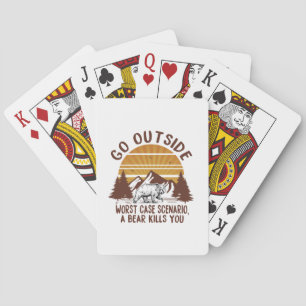 Camper Gift Go Outside Worst Case Scenario Xmas Playing Cards