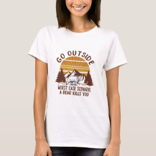 Camper Gift Go Outside Worst Case Scenario Xmas T-Shirt