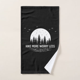 Camper Gift   Hike More Worry Less Birthday Hand Towel