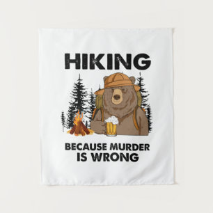 Camper Gift   Hiking Bear Birthday Tapestry