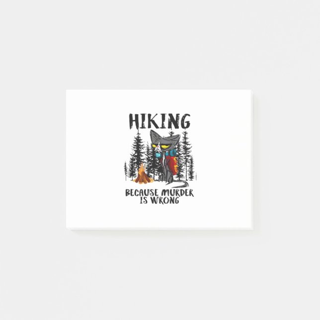Camper Gift | Hiking Because Murder Is Wrong Xmas Post-it Notes (Front)