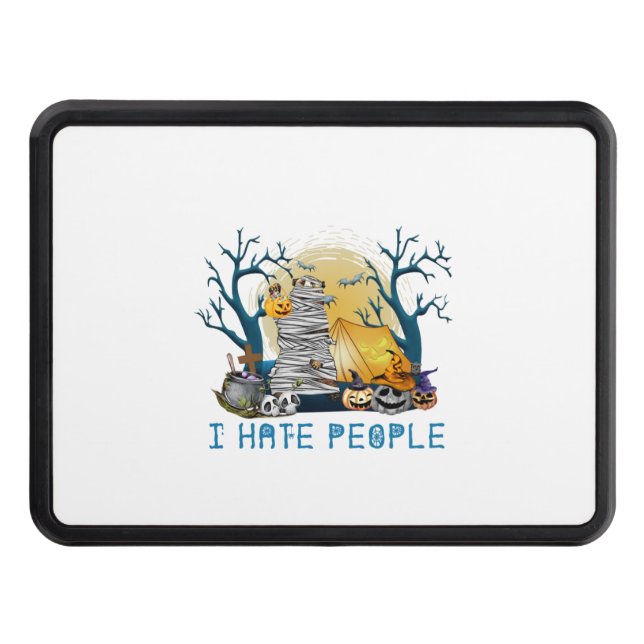 Camper Gift | Hiking In Halloween Birthday Trailer Hitch Cover (Front)