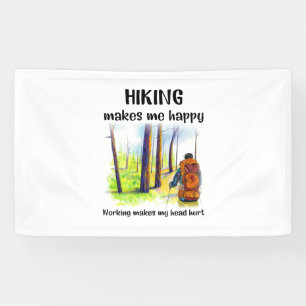 Camper Gift Hiking Makes Me Happy Birthday Banner