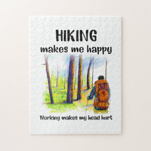 Camper Gift   Hiking Makes Me Happy Birthday Jigsaw Puzzle