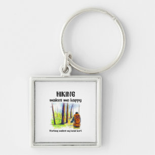 Camper Gift Hiking Makes Me Happy Birthday Keychain