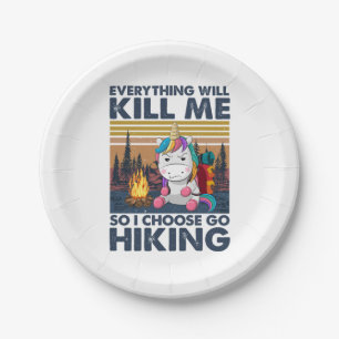 Camper Gift I Choose Go Hiking Birthday Paper Plate