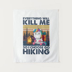 Camper Gift   I Choose Go Hiking Birthday Tapestry