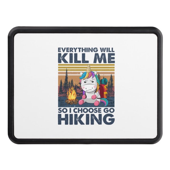 Camper Gift | I Choose Go Hiking Birthday Trailer Hitch Cover (Front)