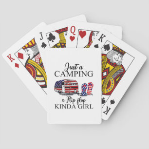 Camper Gift   Just A Camping And Kinda Girl Xmas Playing Cards