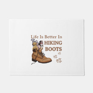 Camper Gift   Life Is Better In Hiking Boots Dog Doormat