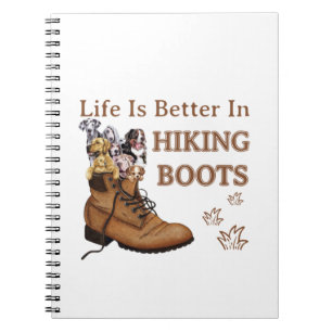 Camper Gift   Life Is Better In Hiking Boots Dog Notebook
