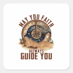 Camper Gift   May You Faith Allways Guild You Xmas Square Sticker