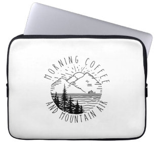 Camper Gift   Morning Coffee And Mountain Air Xmas Laptop Sleeve