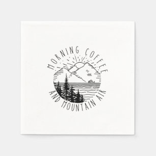 Camper Gift Morning Coffee And Mountain Air Xmas Napkin