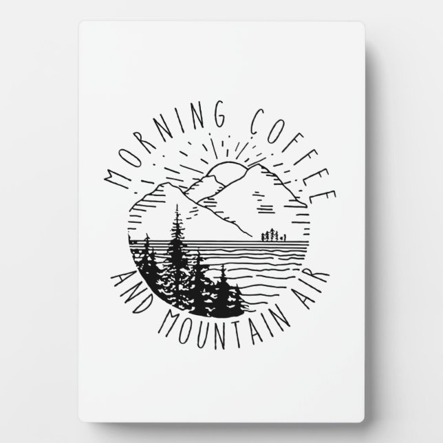 Camper Gift | Morning Coffee And Mountain Air Xmas Plaque (Front)