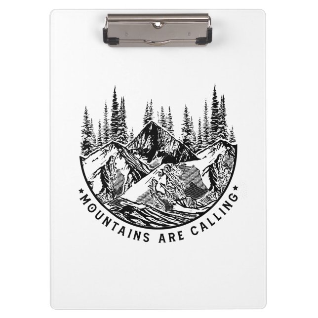 Camper Gift | Mountains Are Calling Birthday Clipboard (Front)