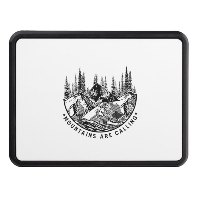 Camper Gift | Mountains Are Calling Birthday Trailer Hitch Cover (Front)