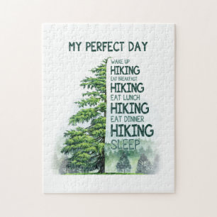 Camper Gift My Perfect Day Hiking Birthday Jigsaw Puzzle